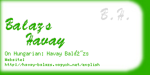 balazs havay business card